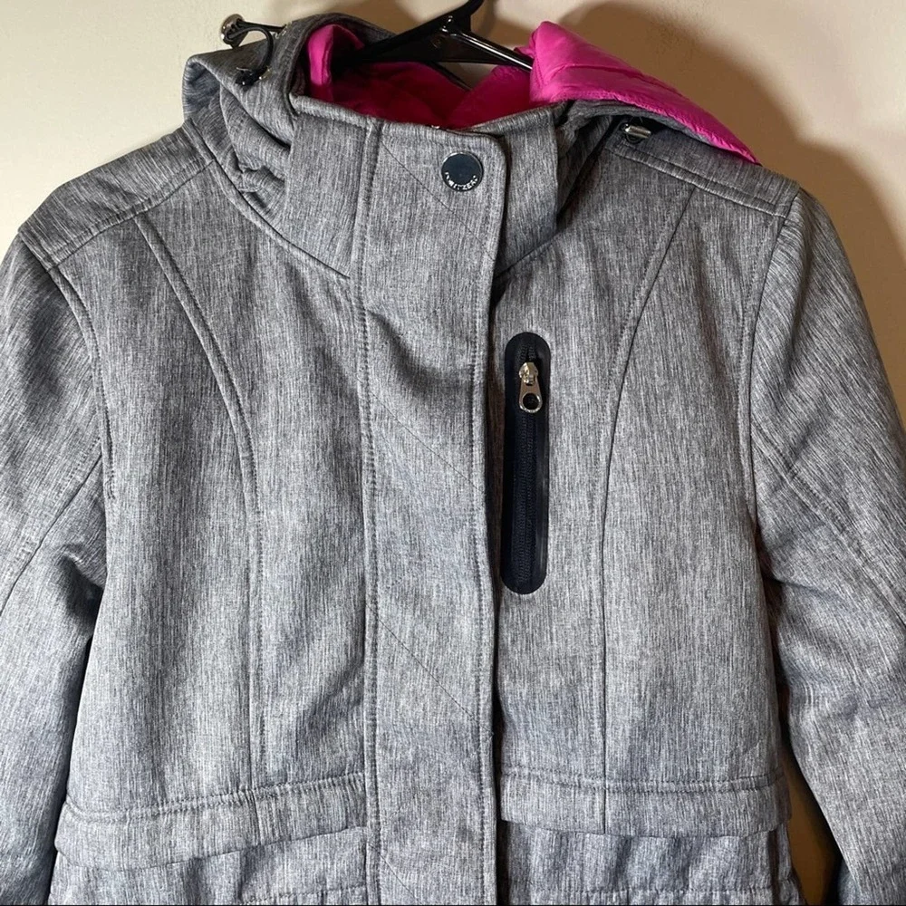 Point Zero Gray Long Sleeve Hooded Coat Size M‎
